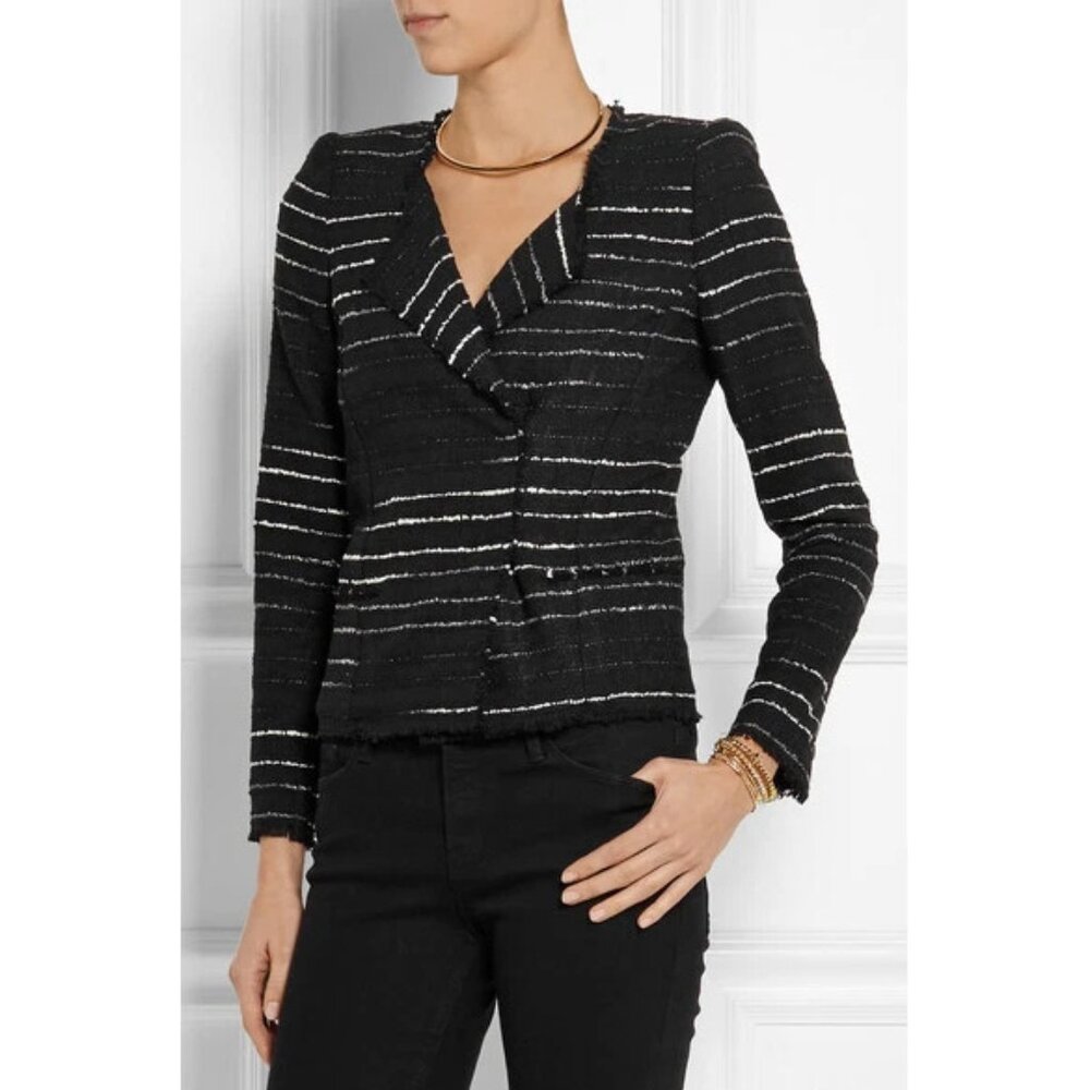 Isabel Marant Etoile "Glenn" Boucle Jacket in Black/Ivory, size 36 (size 2)